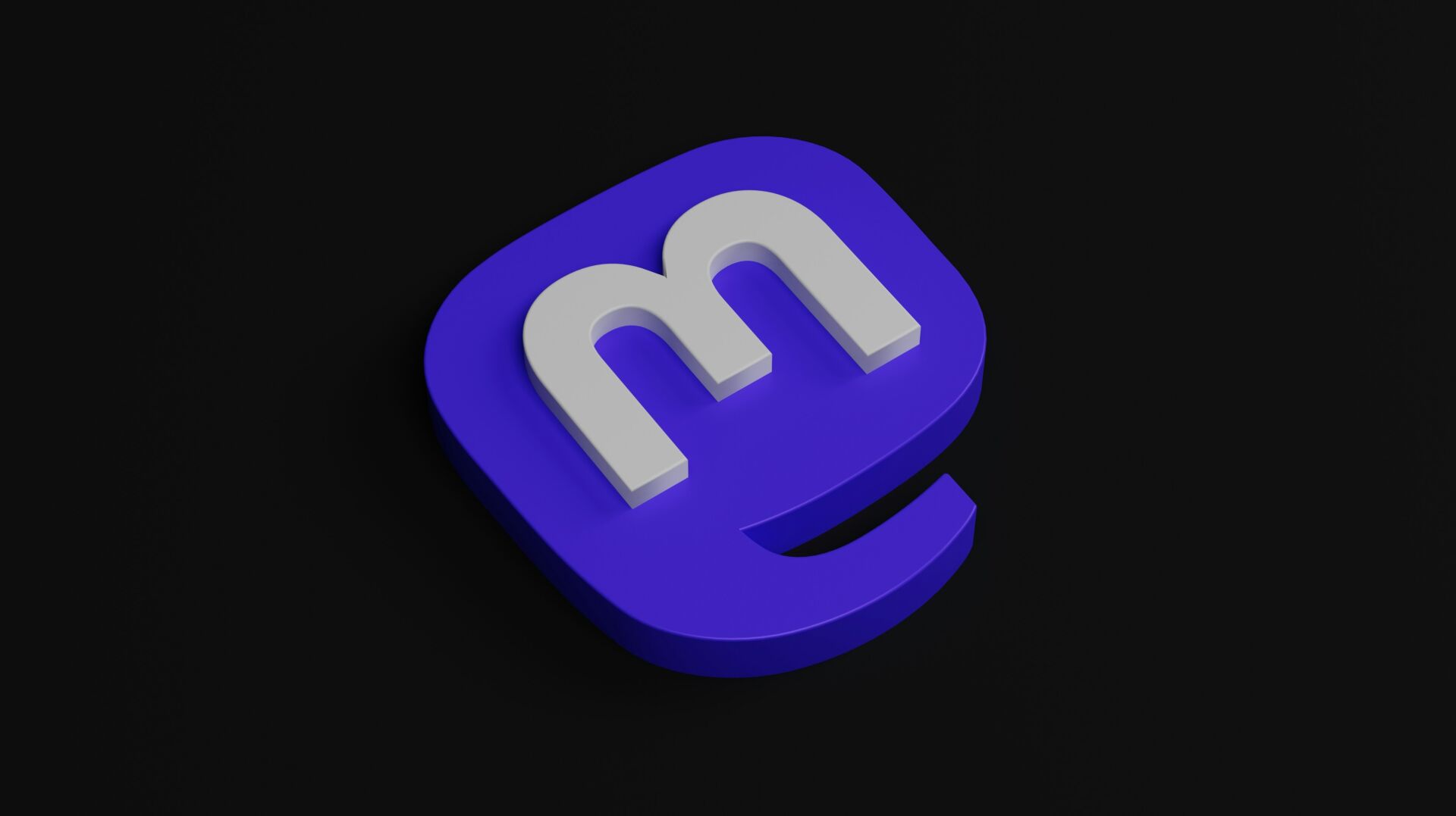Le logo Mastodon en 3D.
