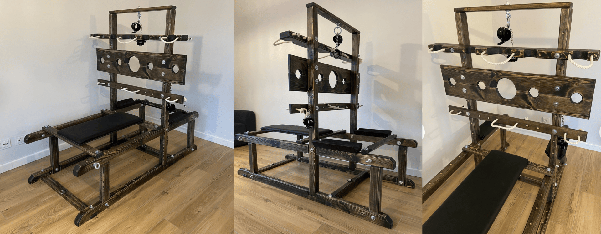 Pilori similaire à celui où ils m'ont attaché Pilori, vu sous trois angles