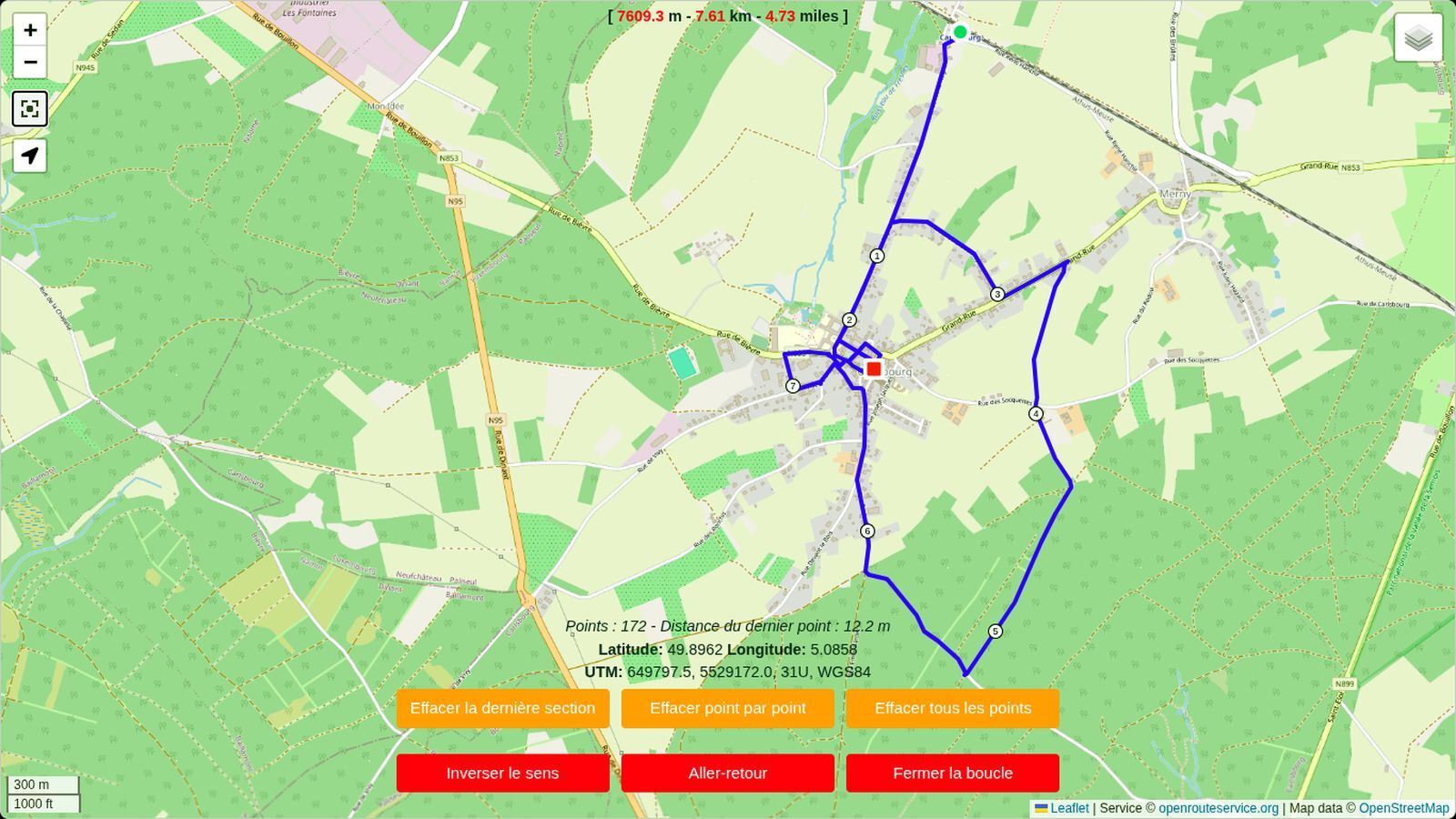 Le tracé de la balade