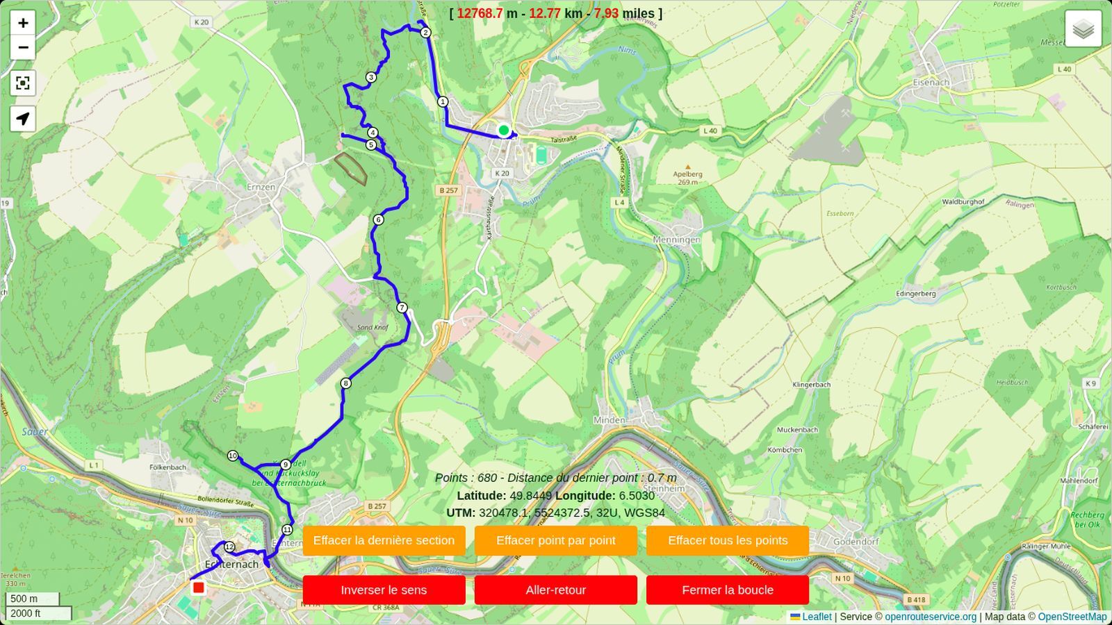 Carte de la balade
