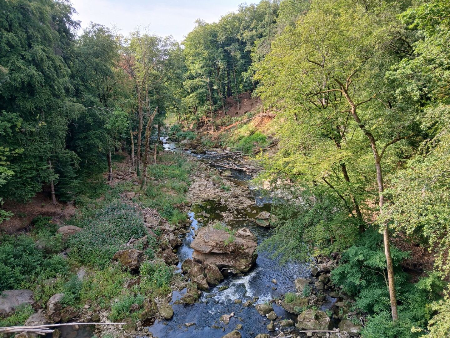 La Prüm vue depuis le pont suspendu