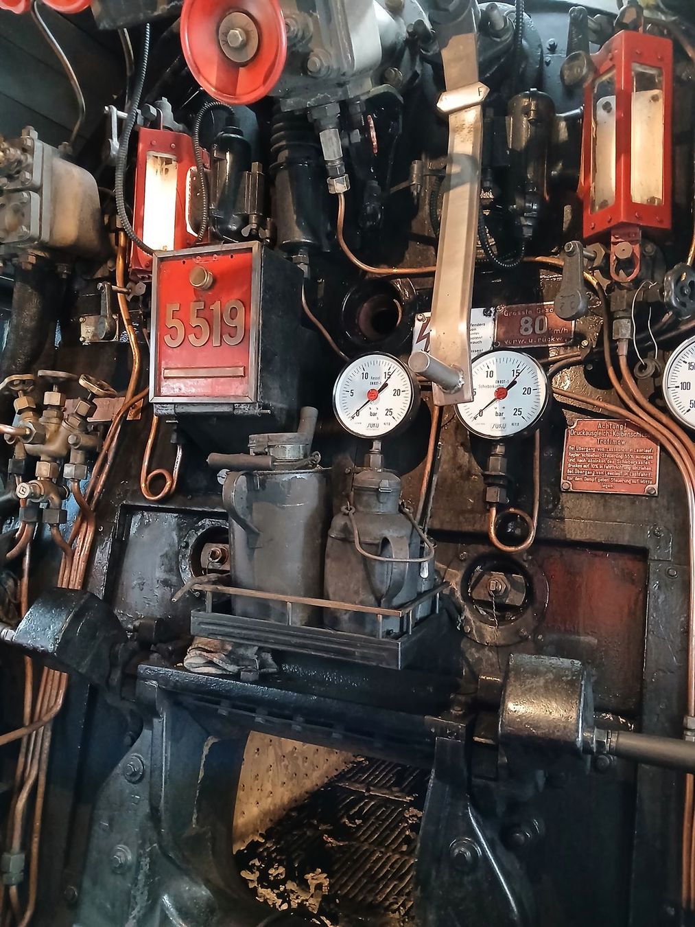 Cabine de conduite de la machine à vapeur